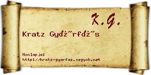 Kratz Gyárfás névjegykártya